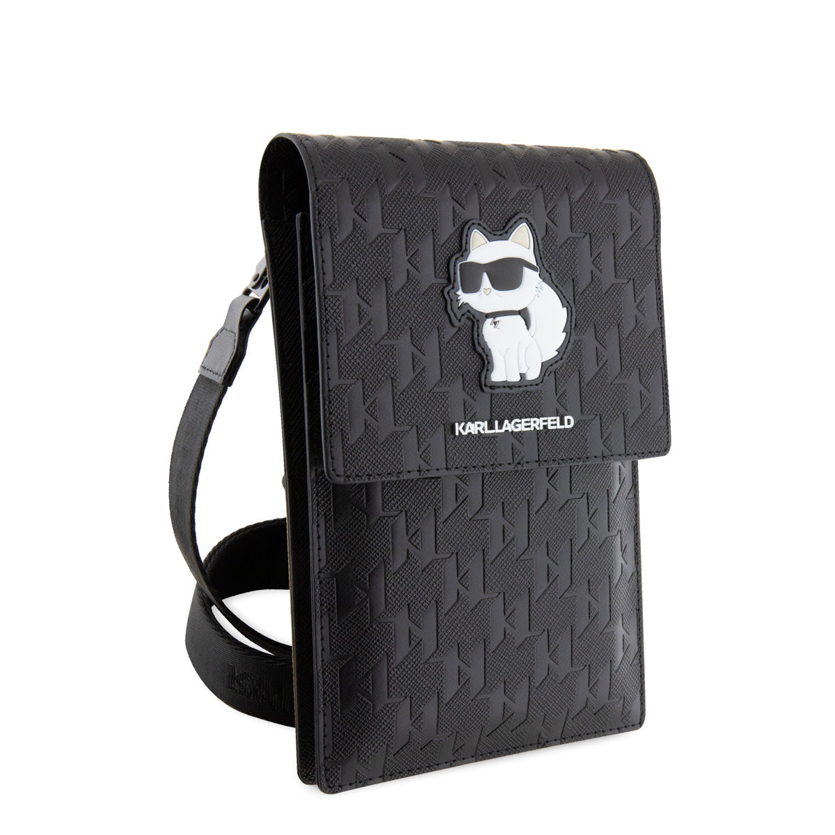 Karl Lagerfeld Universal phone pouch - Monogram - Choupette - Black