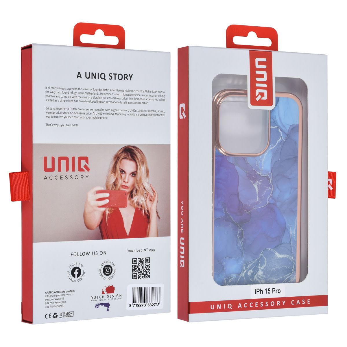 UNIQ Accessory iPhone 15 Pro TPU Back Cover - Marble Purple