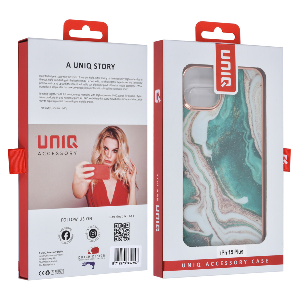 UNIQ Accessory iPhone 15 & 14 Plus TPU Back Cover - Marble Green