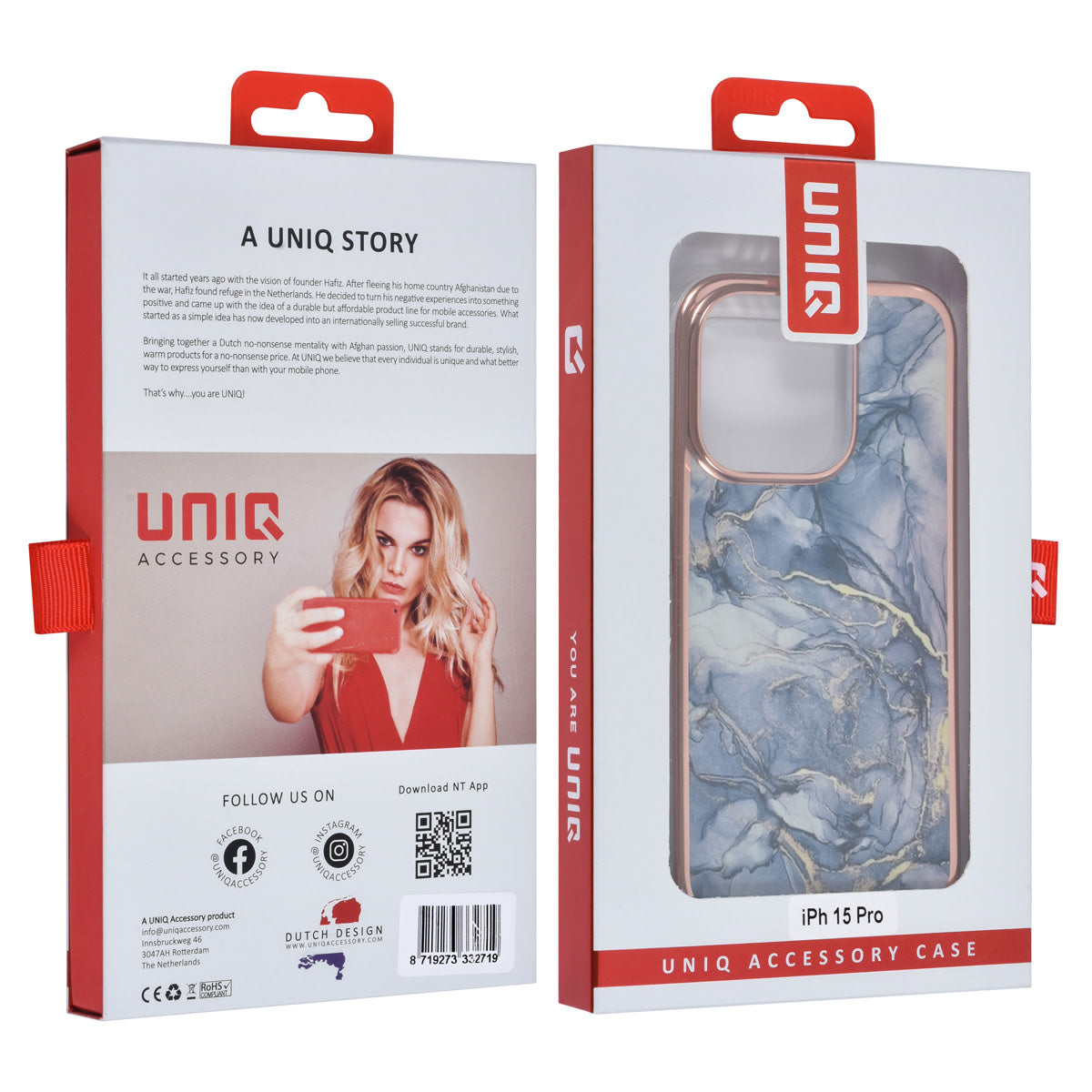 UNIQ Accessory iPhone 15 Pro TPU Back Cover - Marble Grey