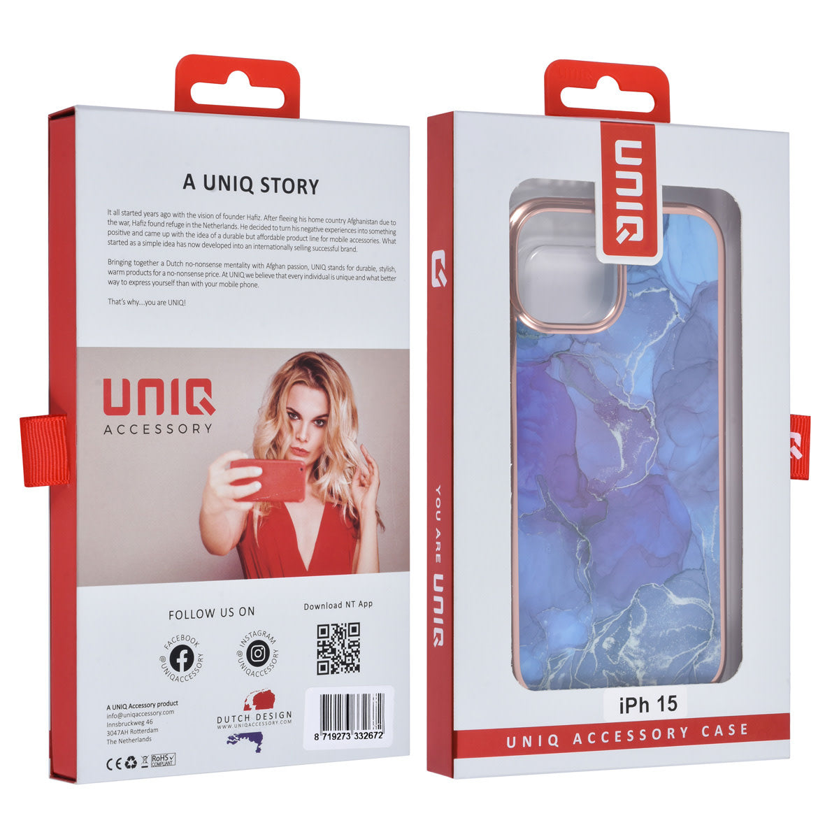 UNIQ Accessory iPhone 15 TPU Back Cover - Marble Purple