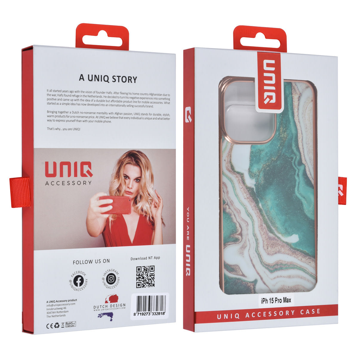 UNIQ Accessory iPhone 15 Pro Max TPU Back Cover - Marble Green