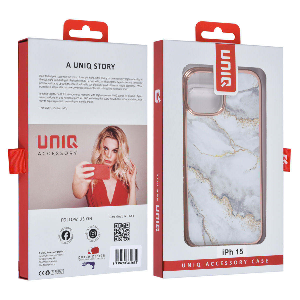 UNIQ Accessory iPhone 15 TPU Back Cover - Marble White