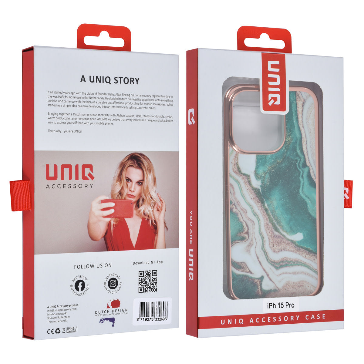 UNIQ Accessory iPhone 15 Pro TPU Back Cover - Marble Green