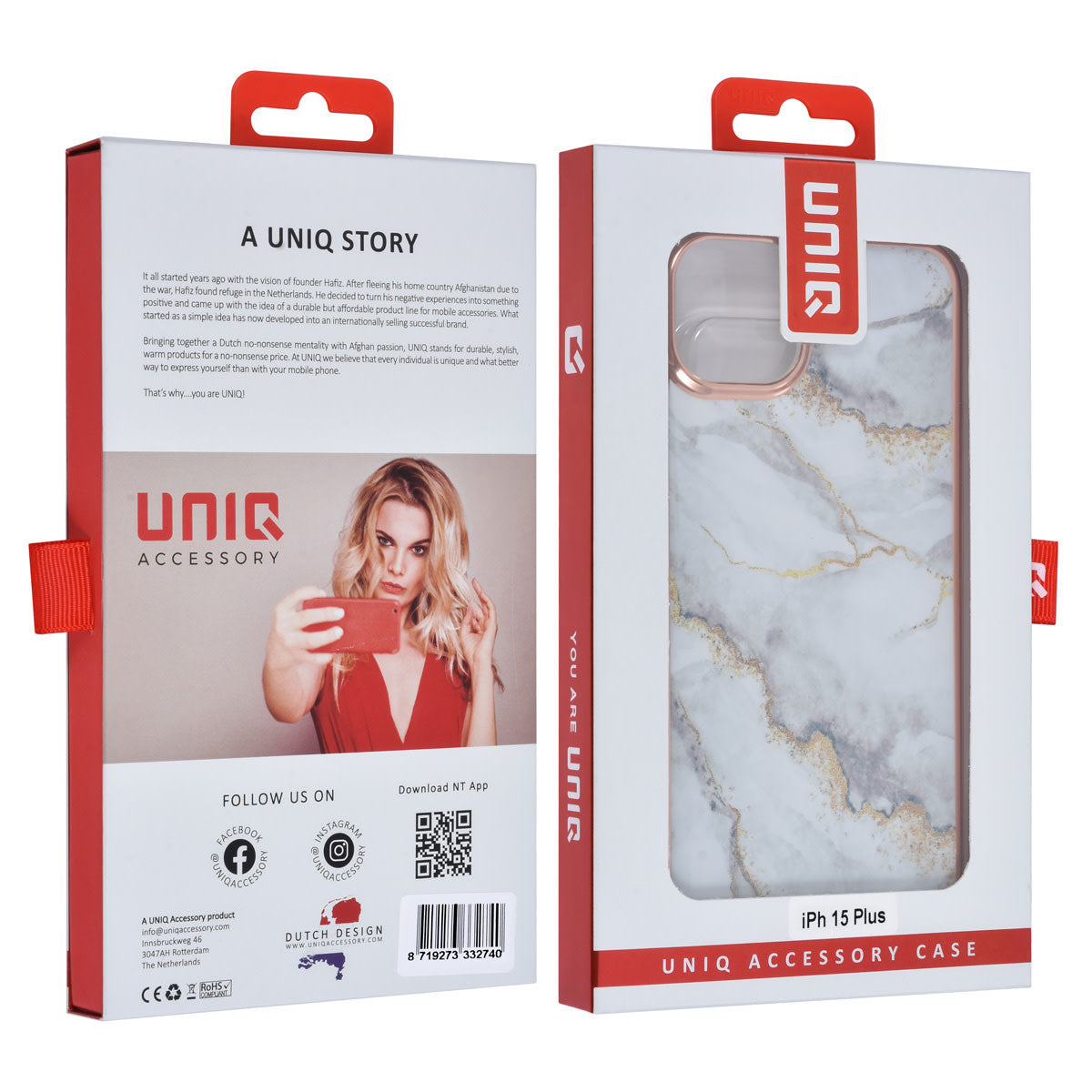 UNIQ Accessory iPhone 15 & 14 Plus TPU Back Cover - Marble White