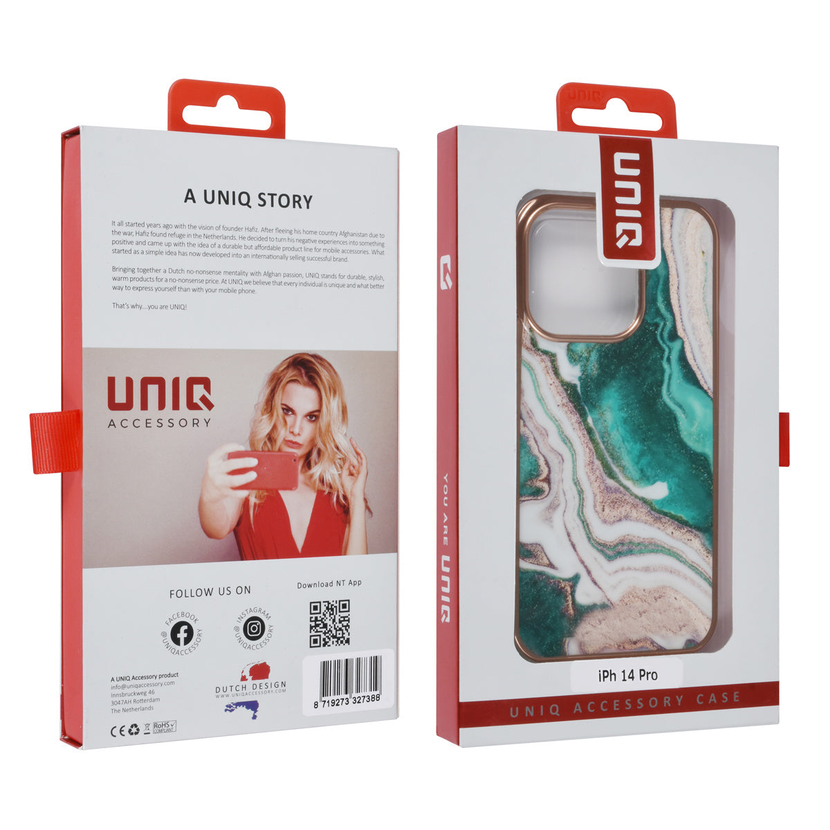 UNIQ Accessory UNIQ Accessory iPhone 14 Pro TPU Backcover - Marble Green