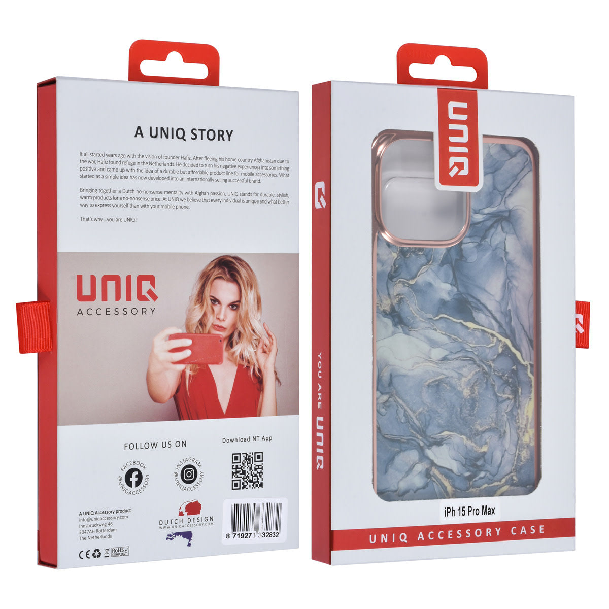 UNIQ Accessory iPhone 15 Pro Max TPU Back Cover - Marble Grey