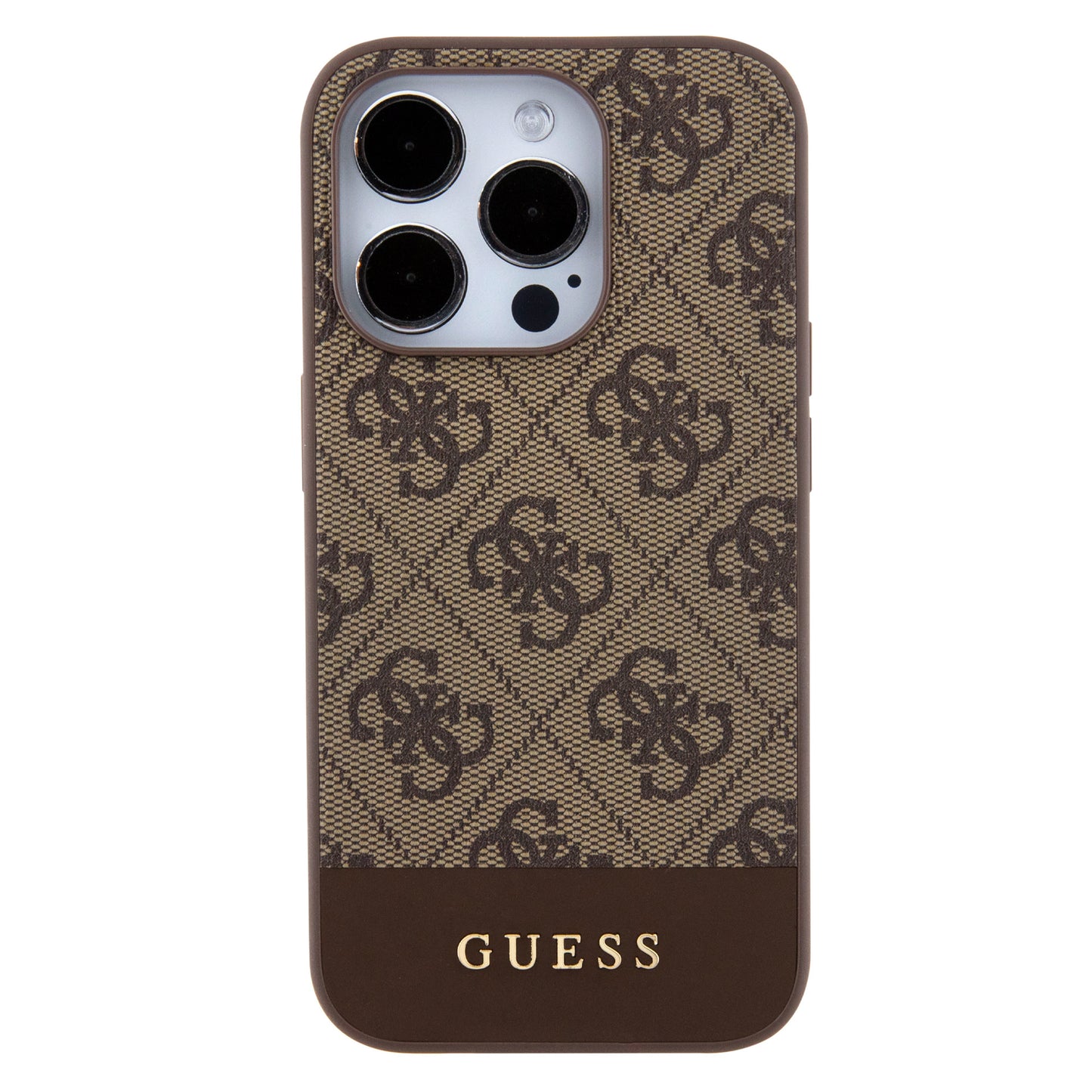 Guess iPhone 15 Pro Hardcase - Magsafe - 4G Pu Bottom - Brown
