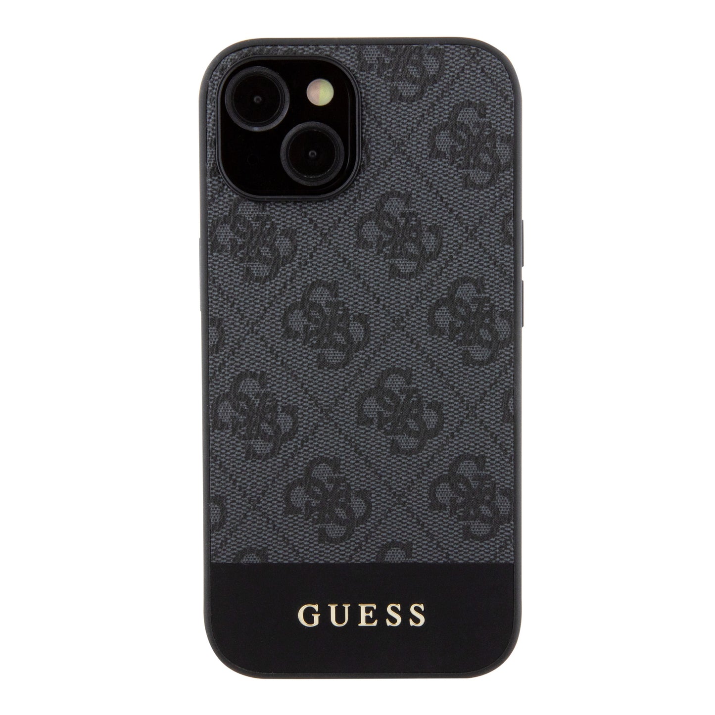 Guess iPhone 15 Hardcase - Magsafe - 4G Pu Bottom - Black
