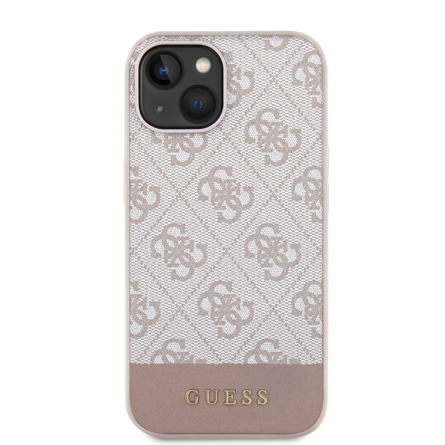 Guess iPhone 15 Hardcase - Magsafe - 4G Pu Bottom - Pink