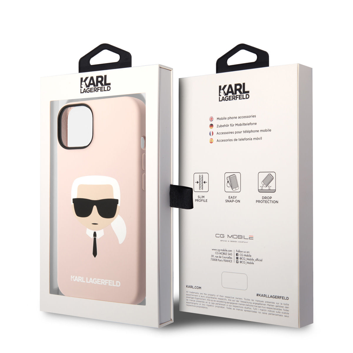 Karl Lagerfeld iPhone 14 & 13 Hardcase Backcover - Karl's Head - Pink