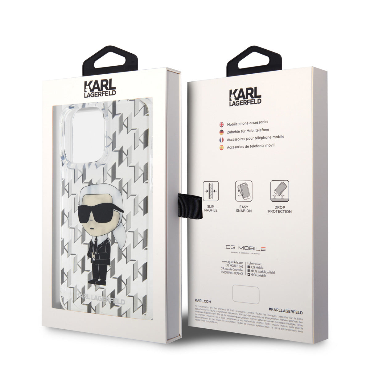 Karl Lagerfeld iPhone 15 Pro Max TPU Hardcase - Ikonik Monogram - Transparent