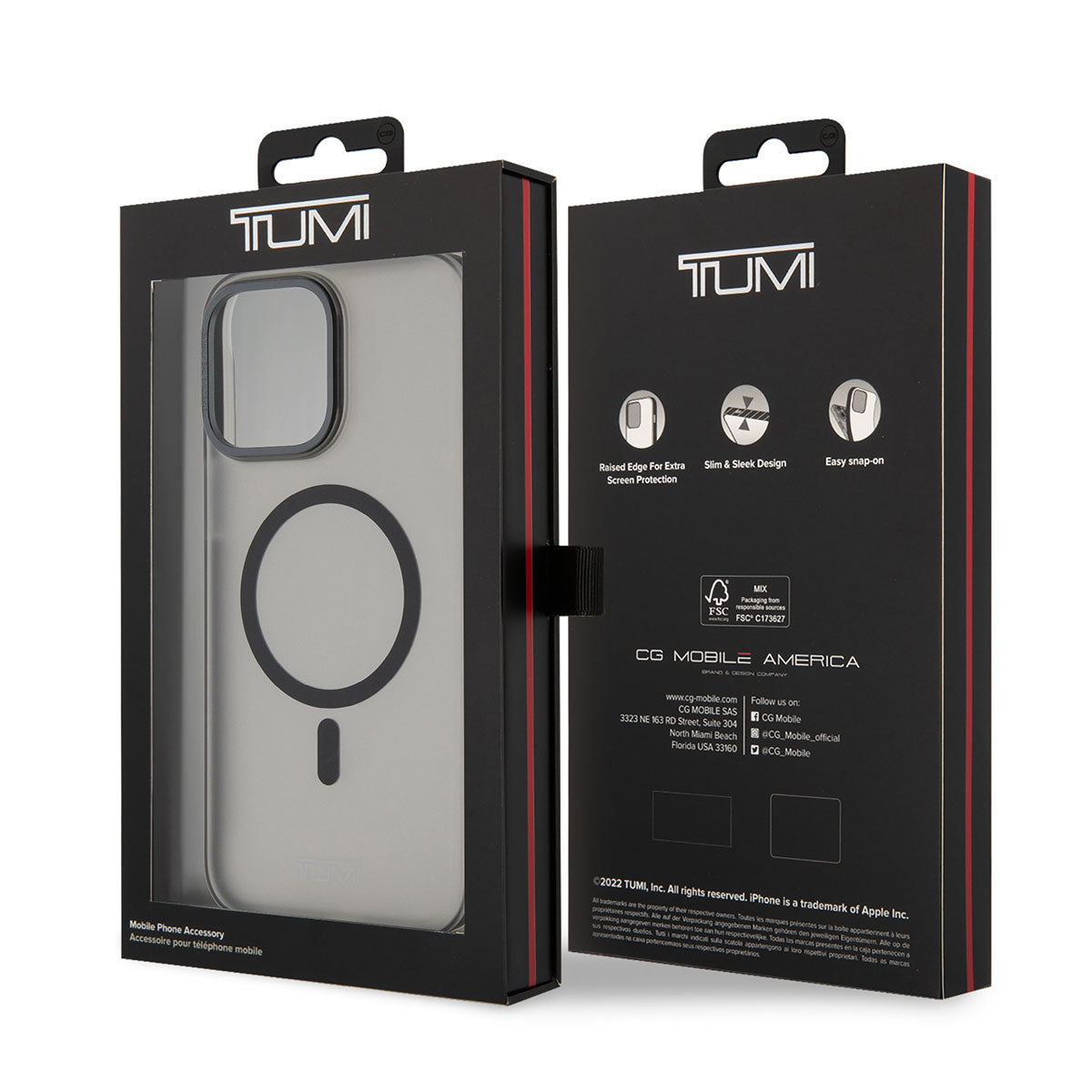 Tumi iPhone 15 Pro Max Back cover case - Frosted Magsafe transparent - Black