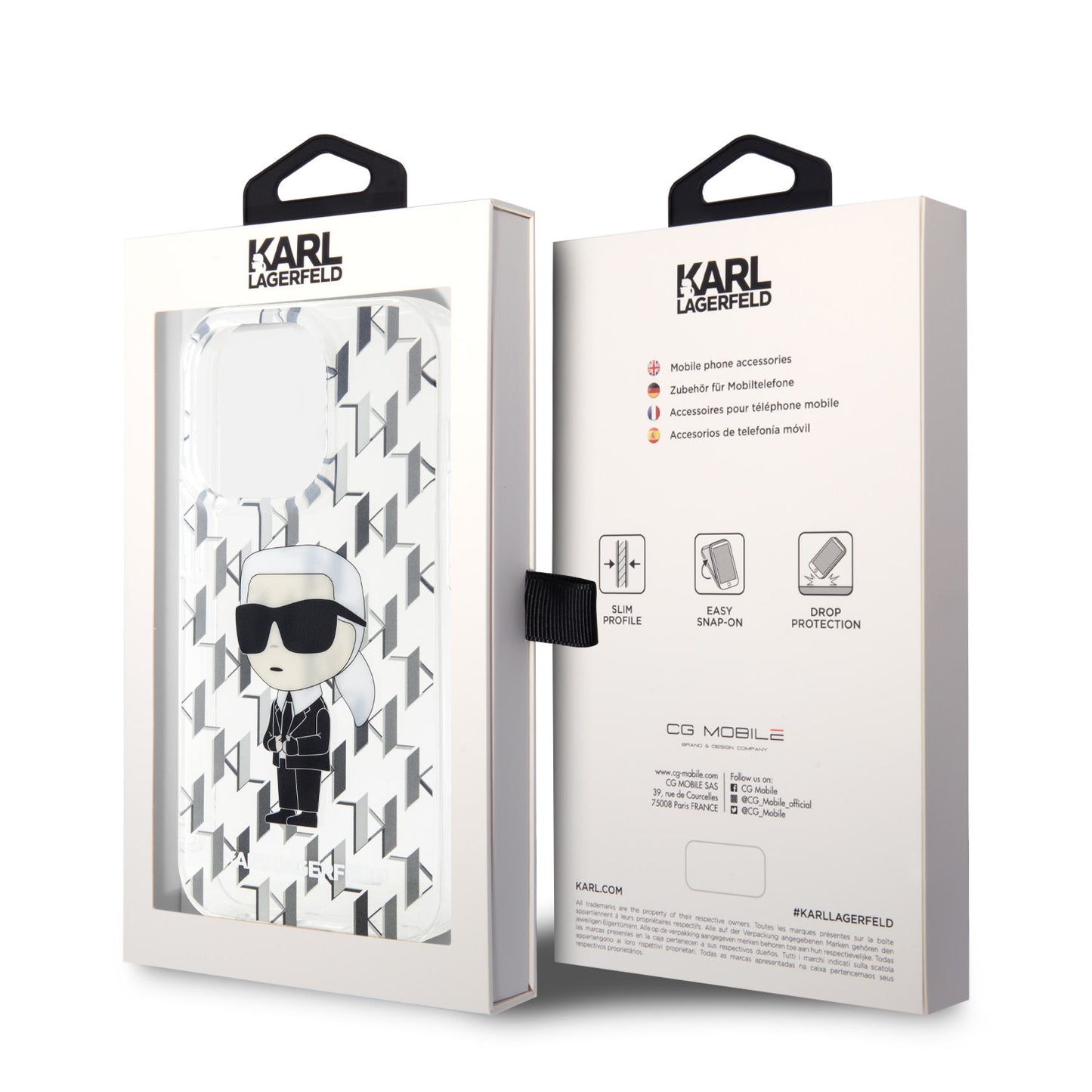 Karl Lagerfeld iPhone 15 Pro TPU Hardcase - Ikonik Monogram - Transparent