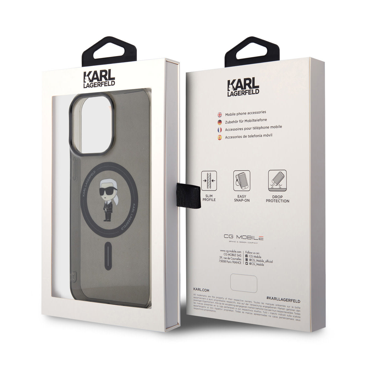 Karl Lagerfeld iPhone 15 Pro Max Hardcase - Magsafe compatible - Ikonik - Black