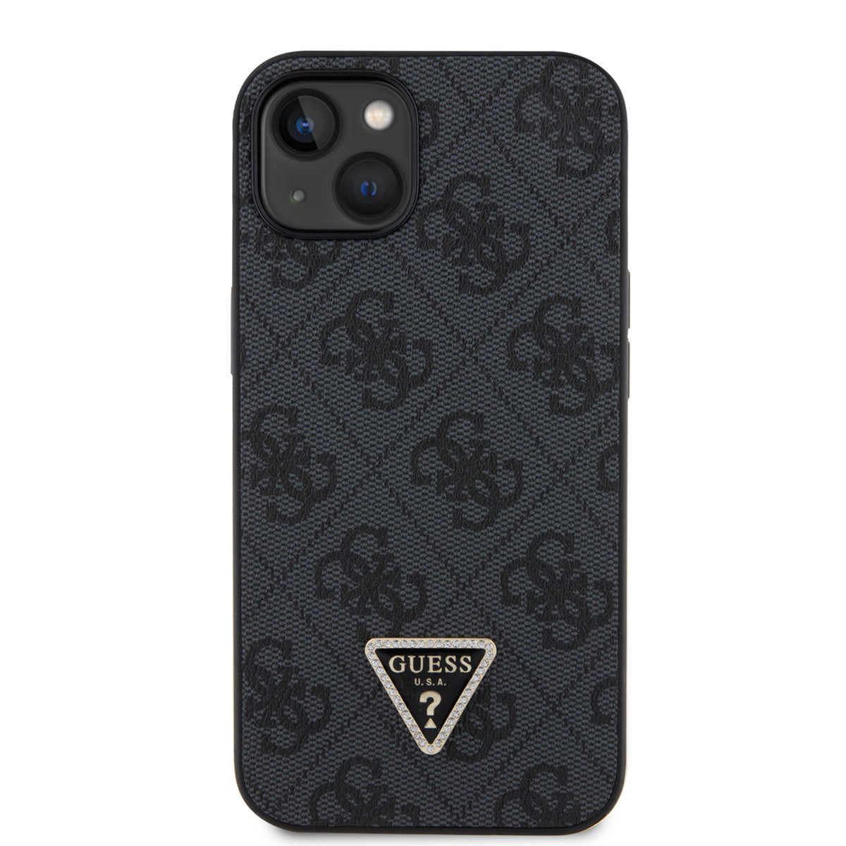 Guess iPhone 14 & 13 TPU Hardcase - 4G Logo - Strass - Black