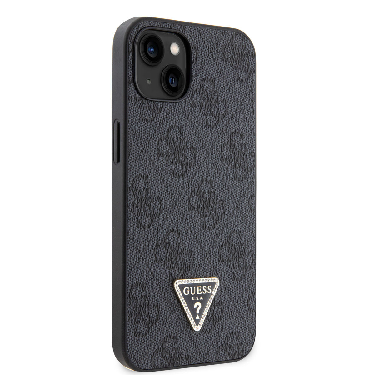 Guess iPhone 14 & 13 TPU Hardcase - 4G Logo - Strass - Black