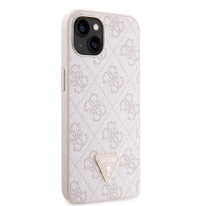 Guess iPhone 14 & 13 Hardcase - 4G Logo - Strass - Pink