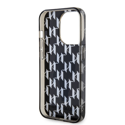 Karl Lagerfeld iPhone 15 Pro TPU Hardcase - Ikonik Monogram - Black