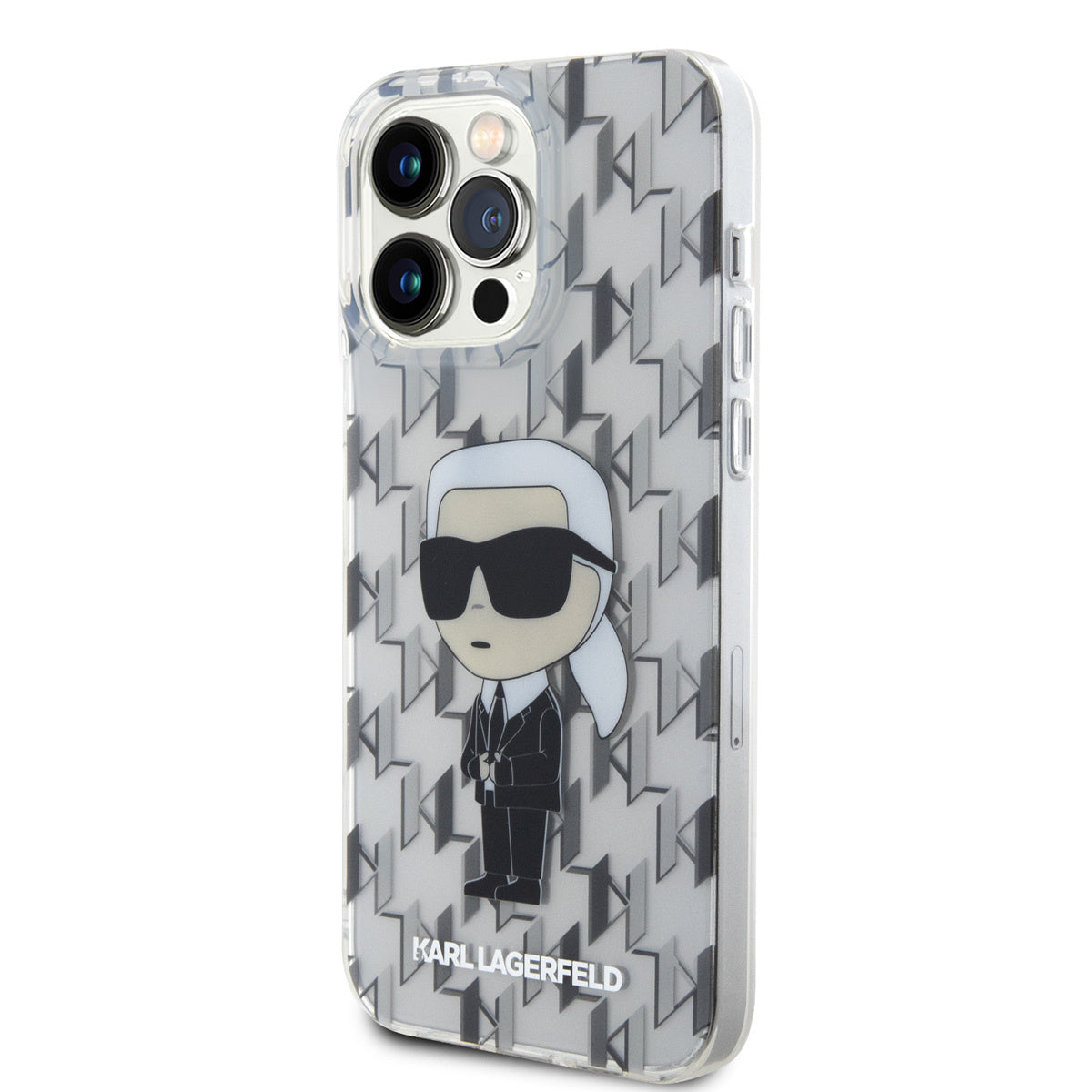 Karl Lagerfeld iPhone 15 Pro Max TPU Hardcase - Ikonik Monogram - Transparent