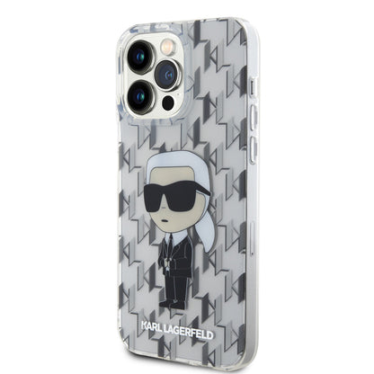 Karl Lagerfeld iPhone 15 Pro Max TPU Hardcase - Ikonik Monogram - Transparent