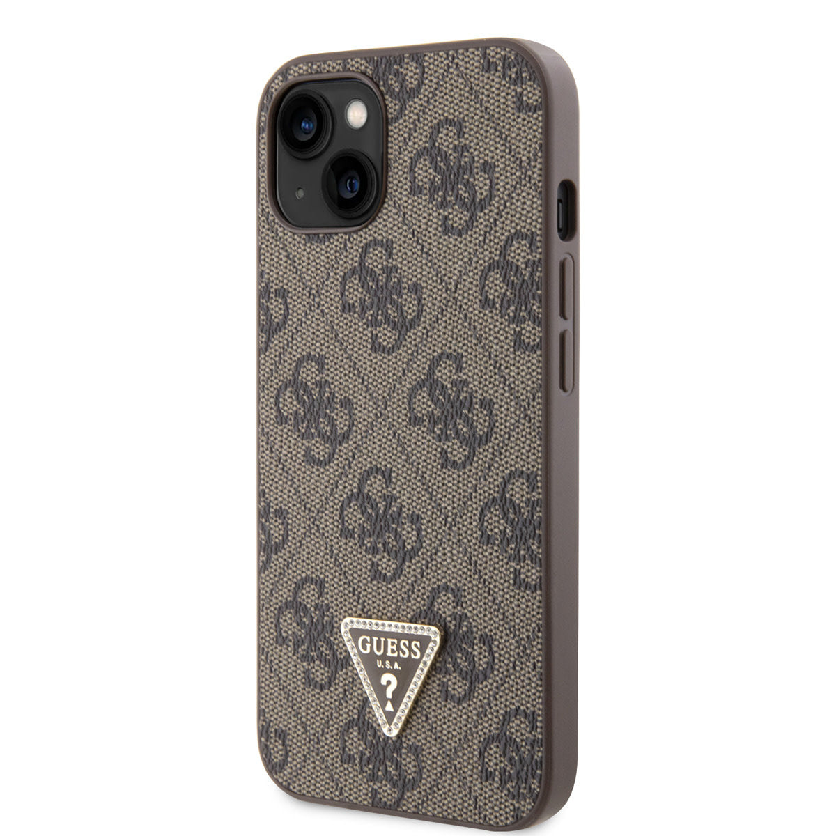 Guess iPhone 14 & 13 Hardcase - 4G Logo - Strass - Brown