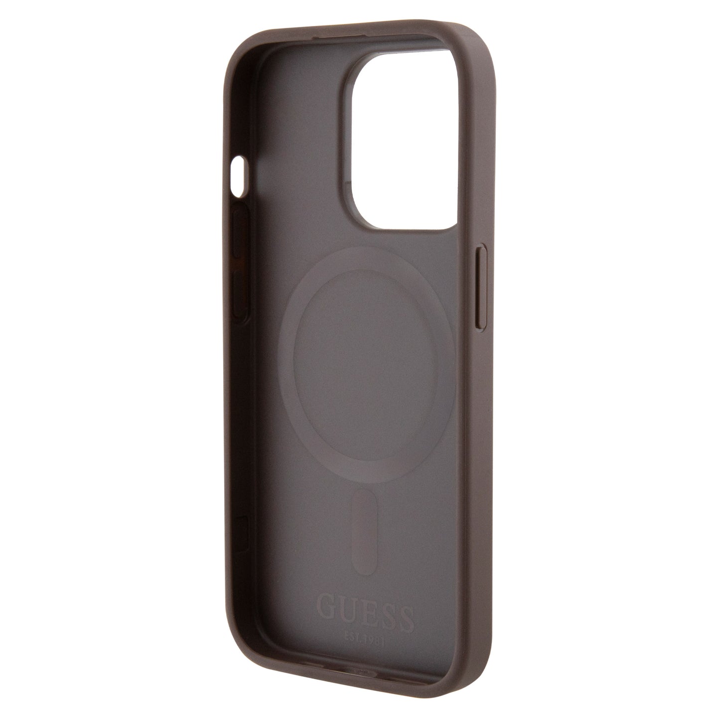 Guess iPhone 15 Pro Hardcase - Magsafe - 4G Pu Bottom - Brown