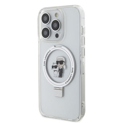 Karl Lagerfeld iPhone 15 Pro Hardcase - Magsafe compatible - Ringstand - K&C - White