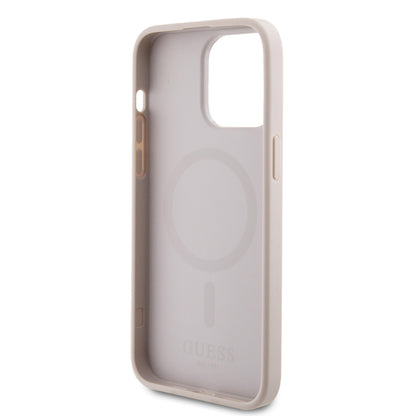 Guess iPhone 15 Pro Max Hardcase - Magsafe - 4G Pu Bottom - Pink