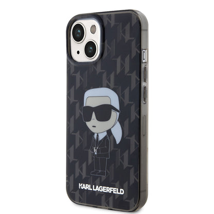 Karl Lagerfeld iPhone 15 Hardcase - Ikonik Monogram - Black