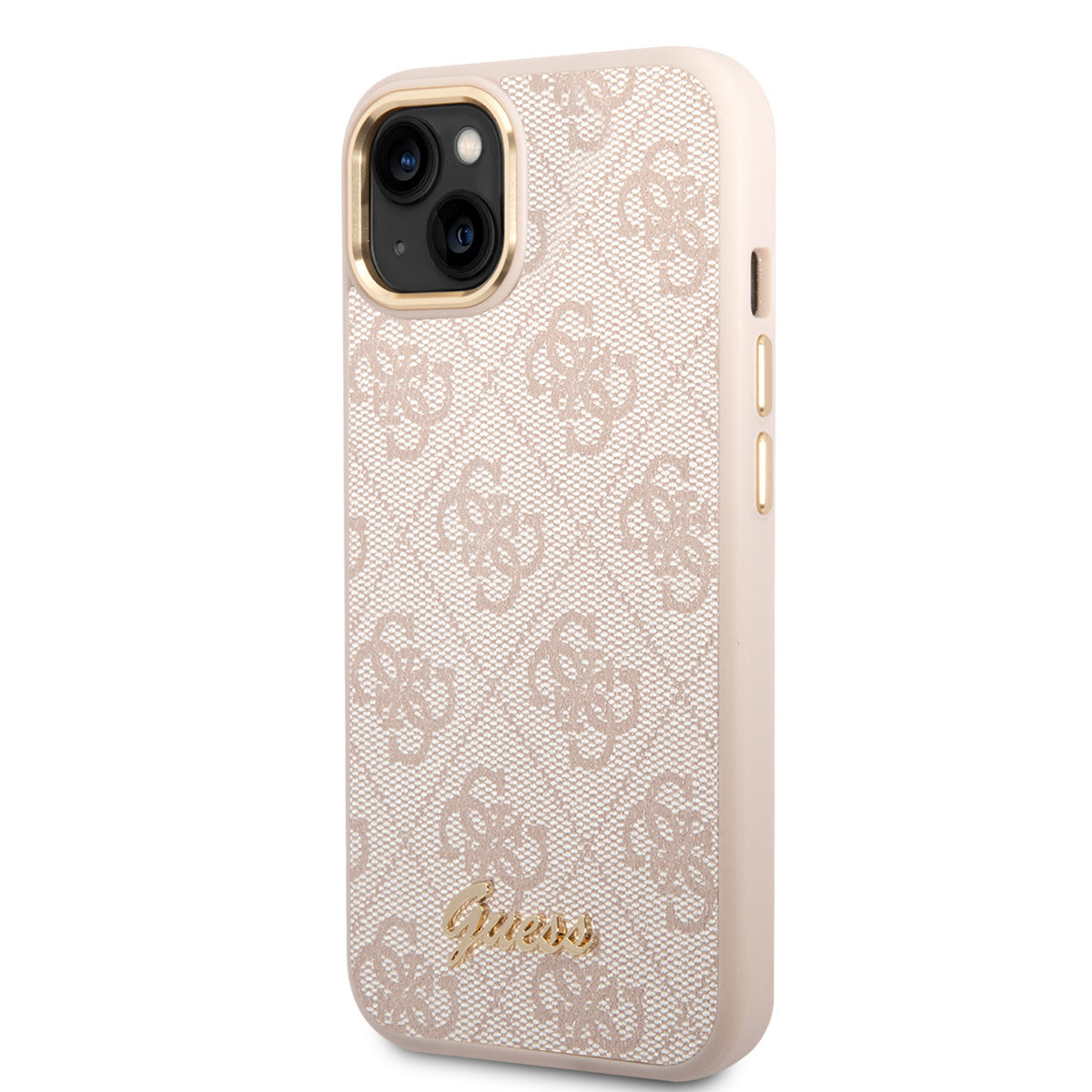 Guess iPhone 14 & 15 Plus Hardcase Backcover - 4G - Metal Buttons & Camera - Pink