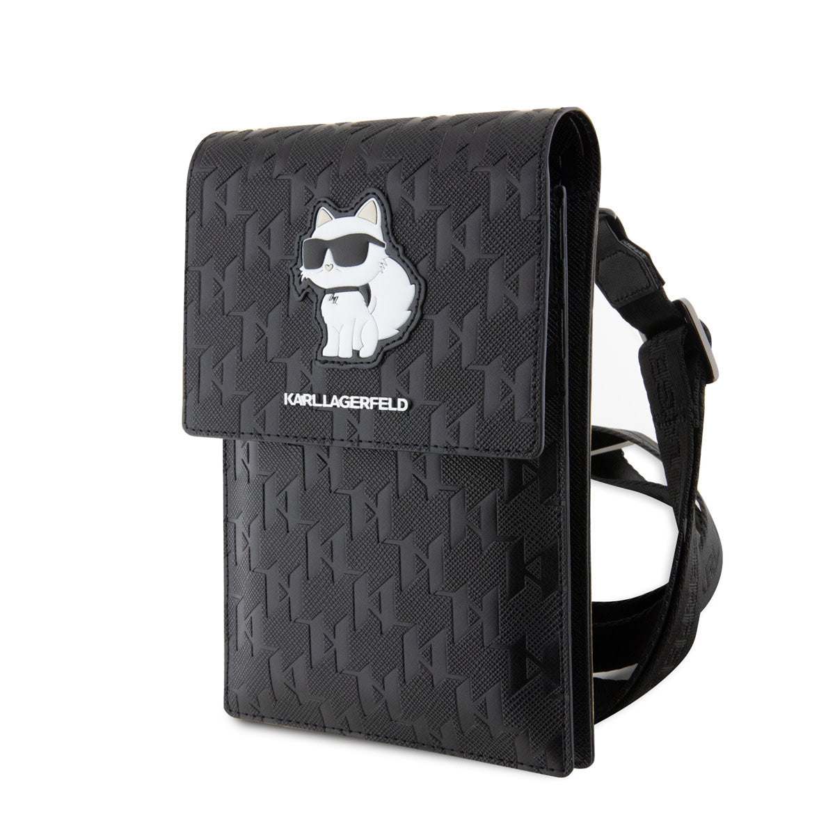 Karl Lagerfeld Universal phone pouch - Monogram - Choupette - Black