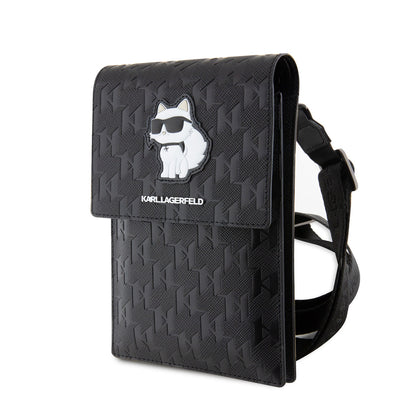 Karl Lagerfeld Universal phone pouch - Monogram - Choupette - Black