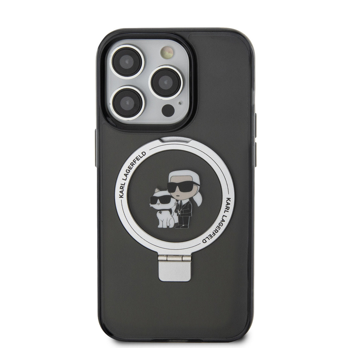 Karl Lagerfeld iPhone 15 Pro Hardcase - Magsafe compatible - Ringstand - K&C - Black