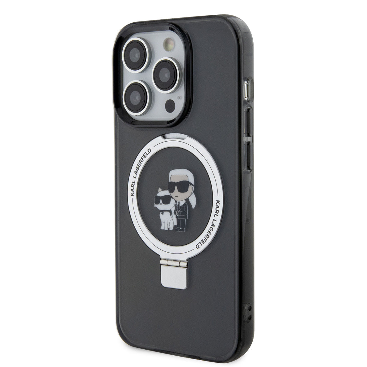 Karl Lagerfeld iPhone 15 Pro Hardcase - Magsafe compatible - Ringstand - K&C - Black