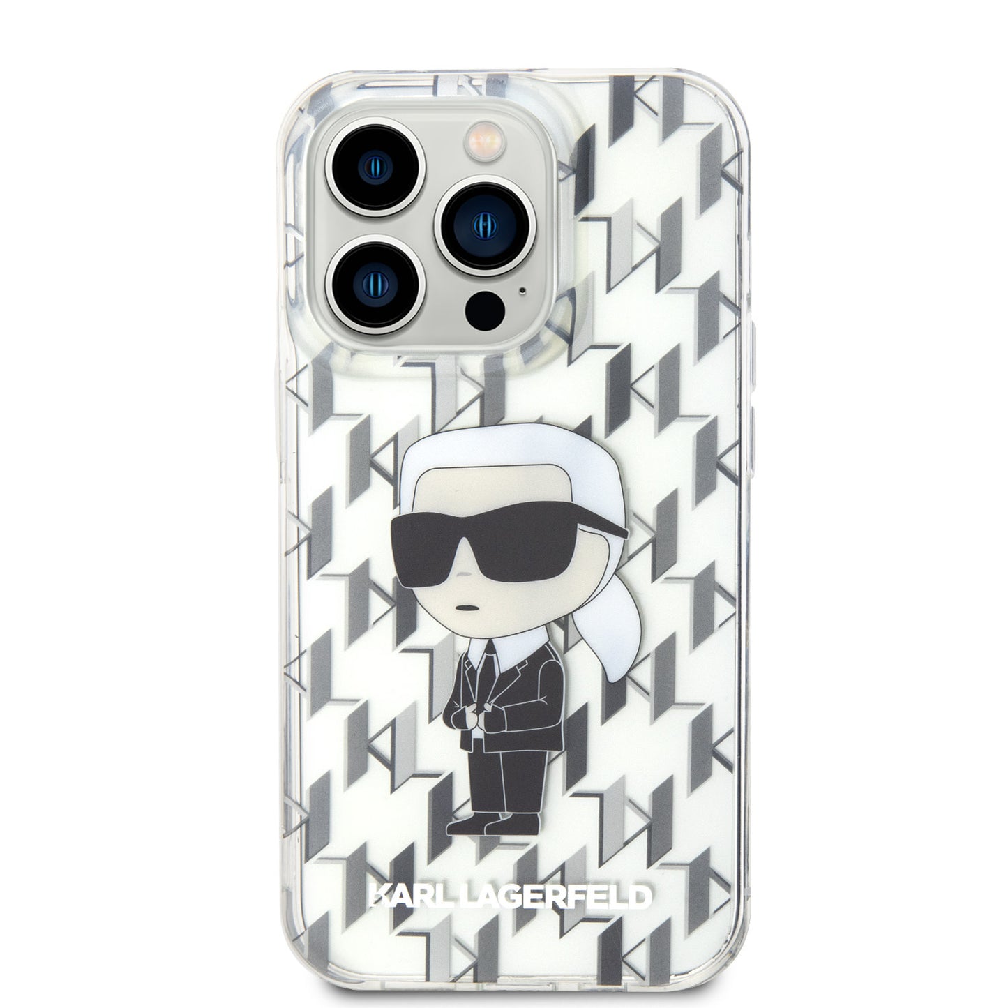 Karl Lagerfeld iPhone 15 Pro TPU Hardcase - Ikonik Monogram - Transparent