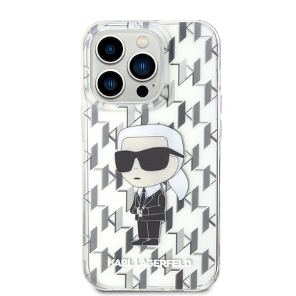 Karl Lagerfeld iPhone 15 Pro TPU Hardcase - Ikonik Monogram - Transparent