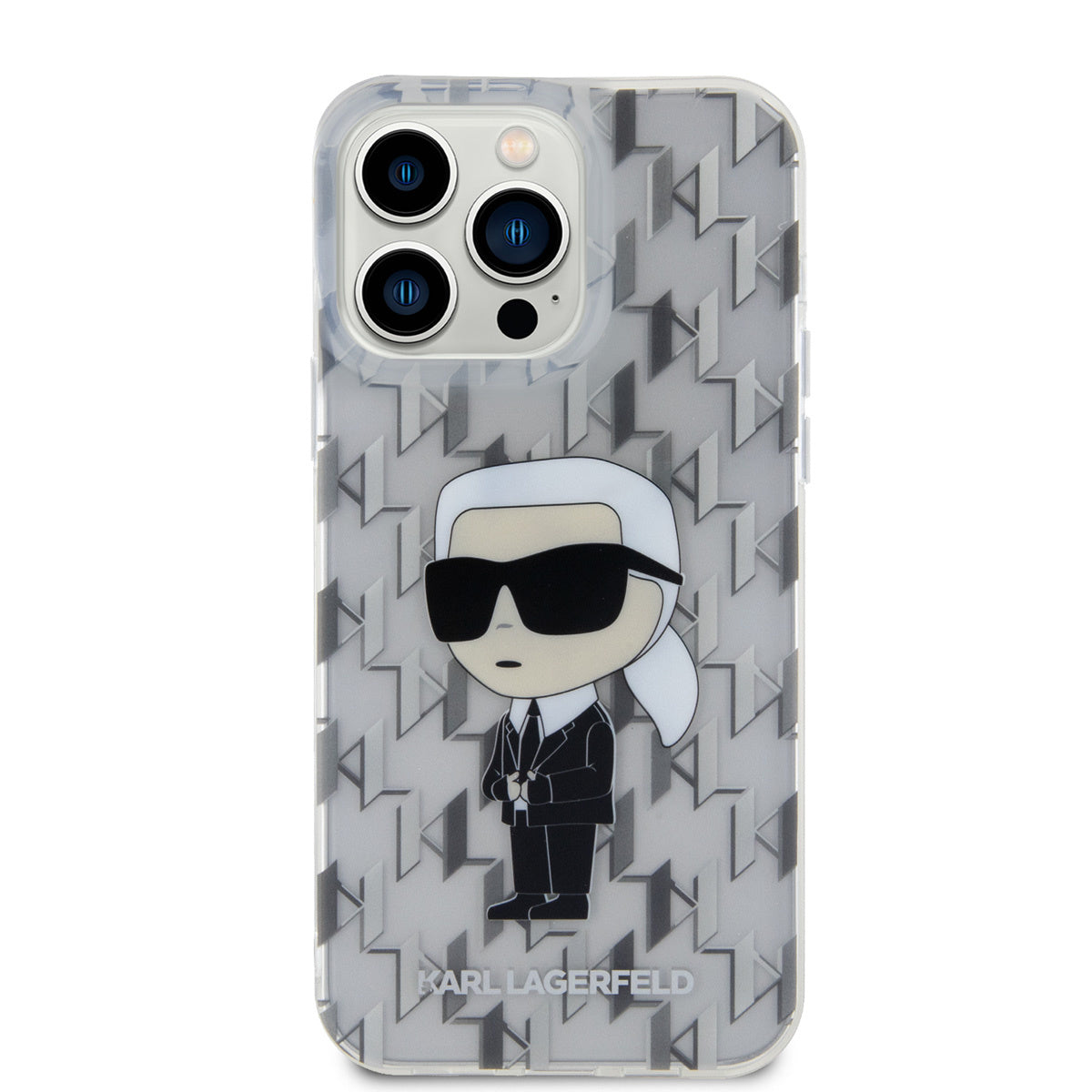 Karl Lagerfeld iPhone 15 Pro Max TPU Hardcase - Ikonik Monogram - Transparent