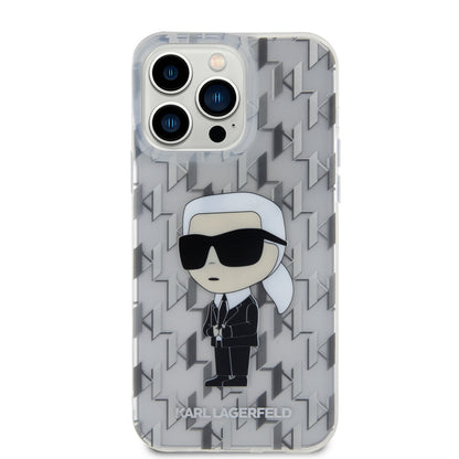 Karl Lagerfeld iPhone 15 Pro Max TPU Hardcase - Ikonik Monogram - Transparent