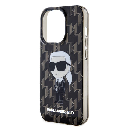 Karl Lagerfeld iPhone 15 Pro TPU Hardcase - Ikonik Monogram - Black