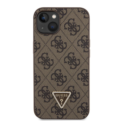 Guess iPhone 14 & 13 Hardcase - 4G Logo - Strass - Brown