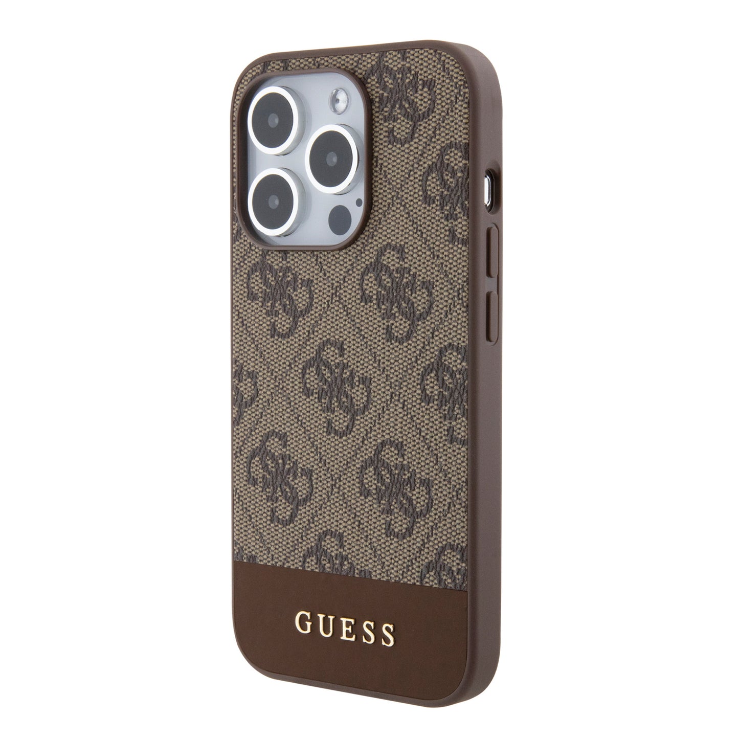 Guess iPhone 15 Pro Hardcase - Magsafe - 4G Pu Bottom - Brown