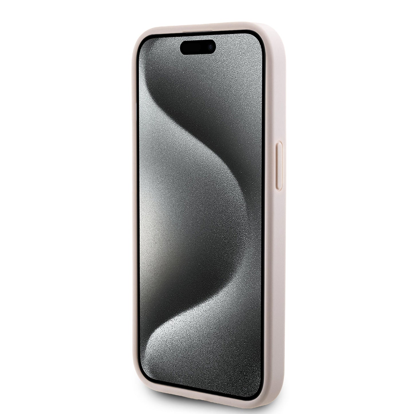 Guess iPhone 15 Hardcase - Magsafe - 4G Pu Bottom - Pink