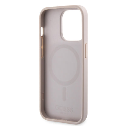 Guess iPhone 15 Pro Hardcase - Magsafe - 4G Pu Bottom - Pink