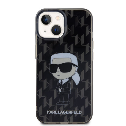 Karl Lagerfeld iPhone 15 Hardcase - Ikonik Monogram - Black