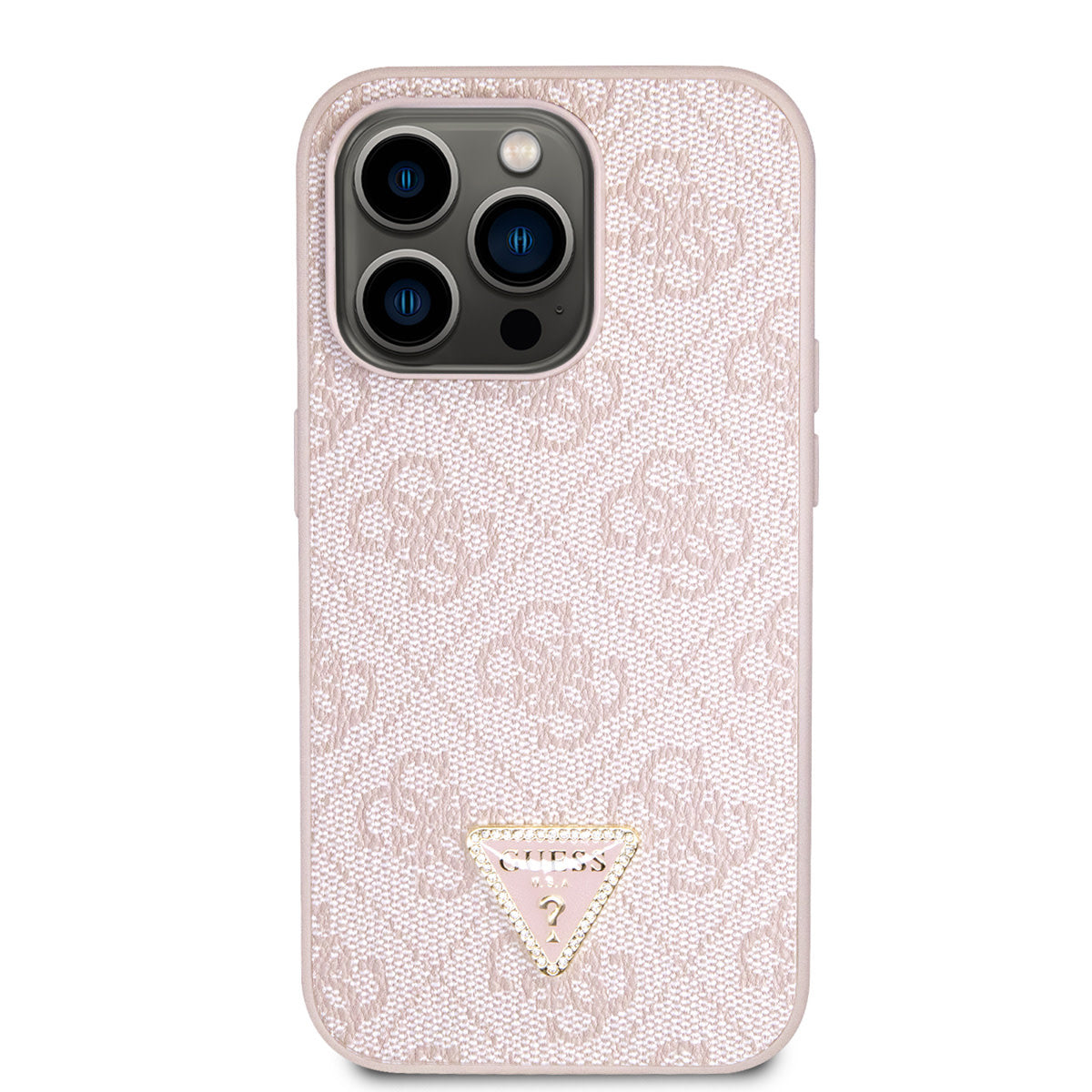 Guess iPhone 14 Pro Hardcase - 4G Logo - Strass - Pink