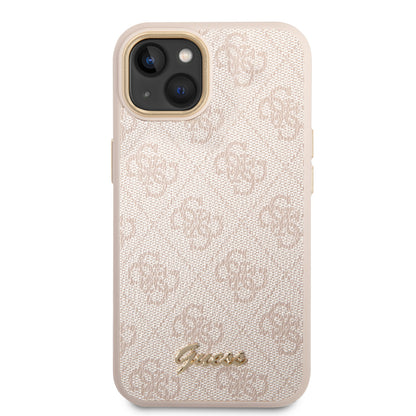 Guess iPhone 14 & 15 Plus Hardcase Backcover - 4G - Metal Buttons & Camera - Pink