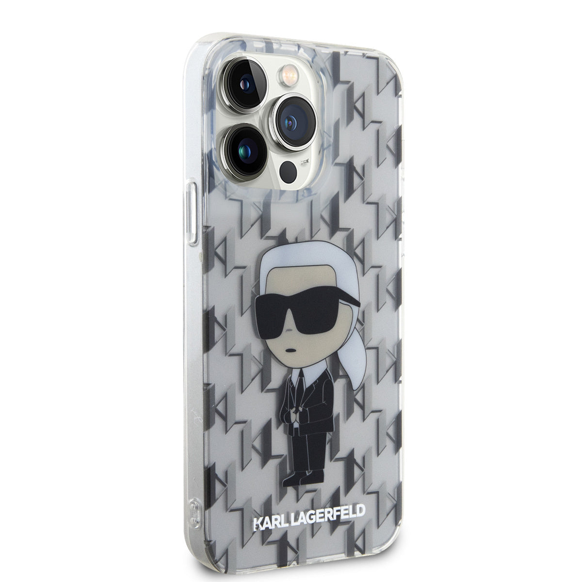Karl Lagerfeld iPhone 15 Pro Max TPU Hardcase - Ikonik Monogram - Transparent