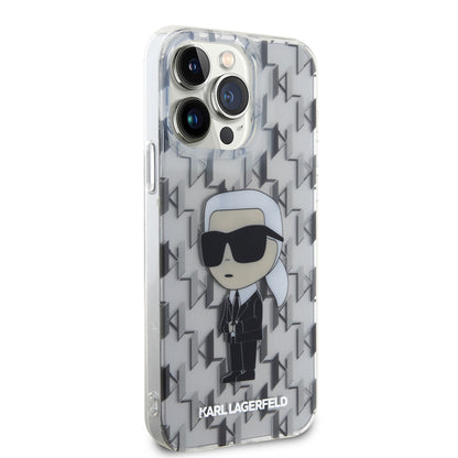 Karl Lagerfeld iPhone 15 Pro Max TPU Hardcase - Ikonik Monogram - Transparent