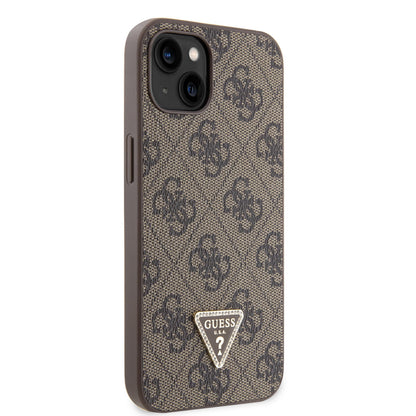 Guess iPhone 14 & 13 Hardcase - 4G Logo - Strass - Brown